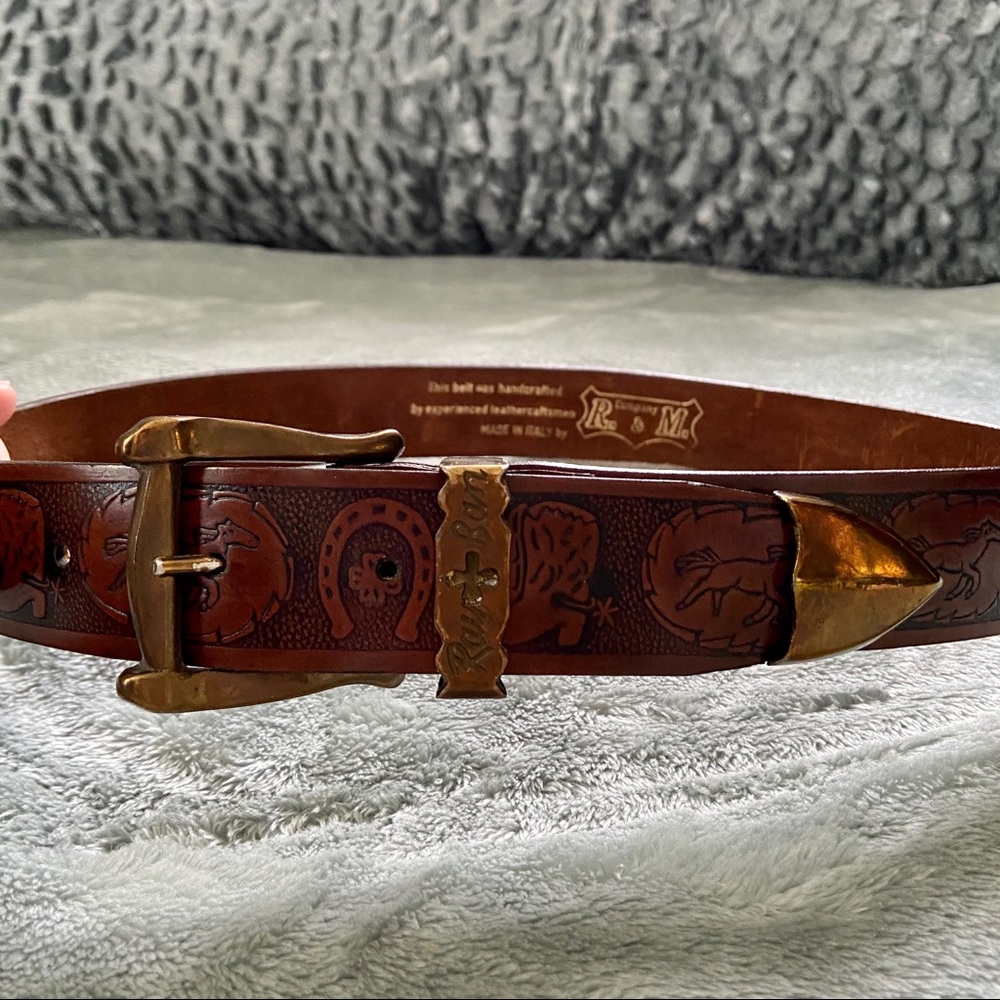 Ray-Ban Leather Belt - Made in Italy VINTAGE - Picture 1 of 9